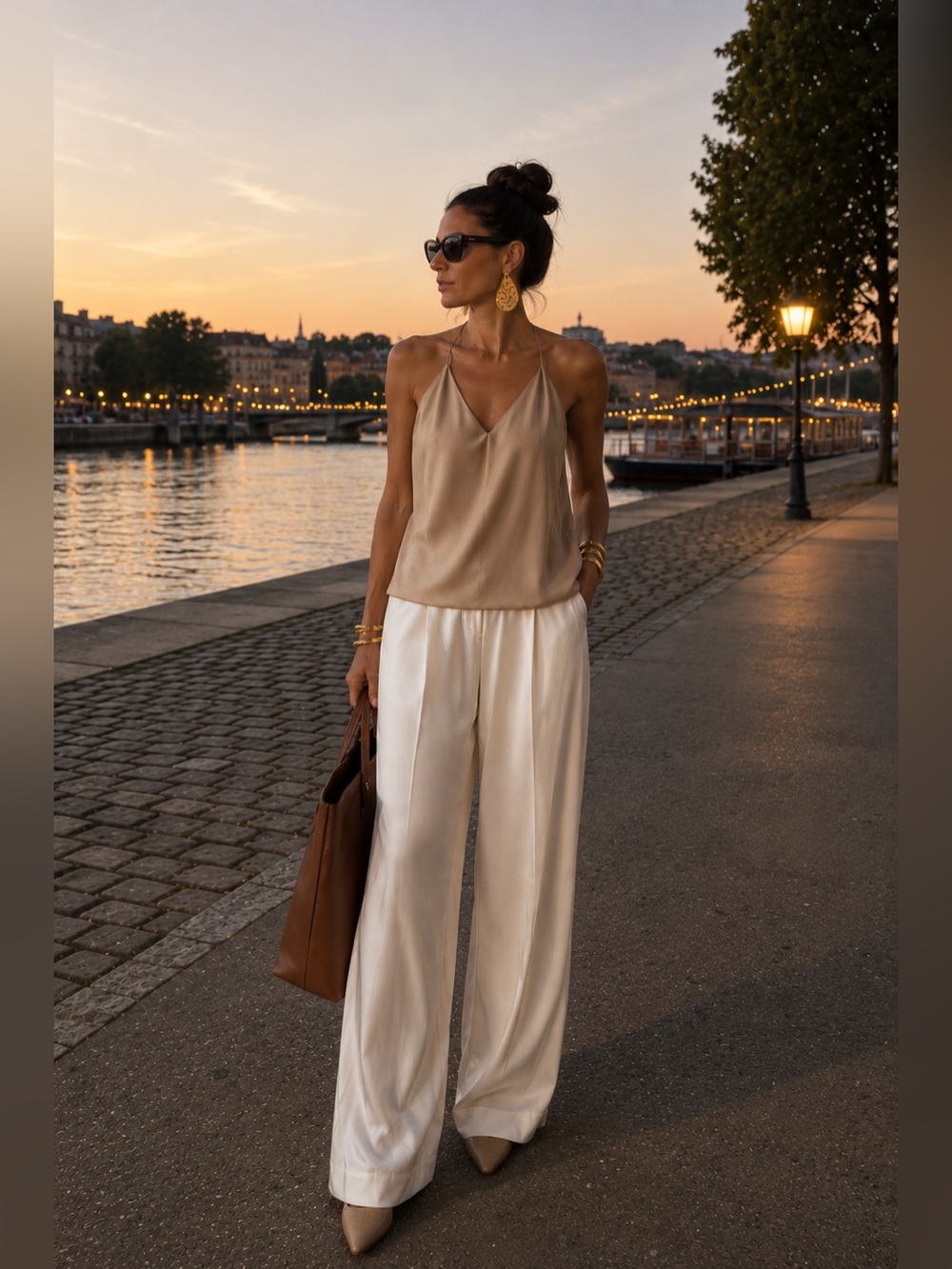 Theory 100% Silk Halter Camisole Blush Beige Draped Tank Top P